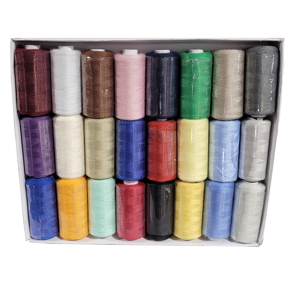 Sewing Thread 24 Pack Kit - Cotton Look Thread 50/2
