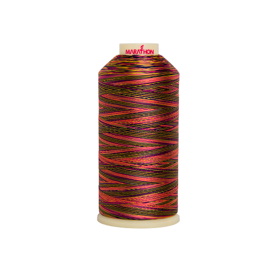 5004 Multi Red/Black  Variegated Thread (Rayon)