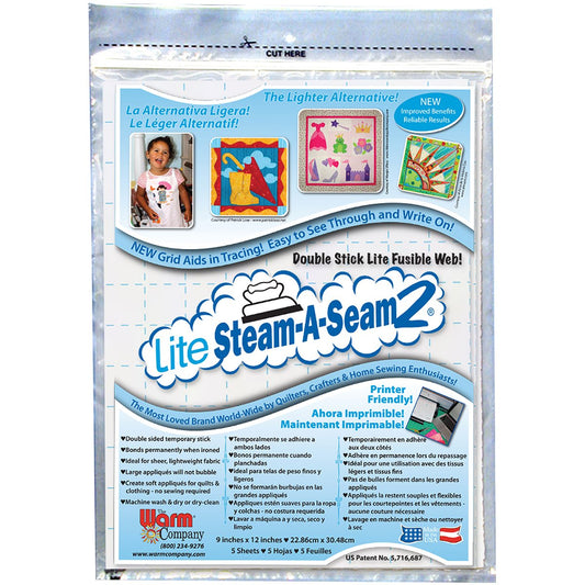 Lite Steam-A-Seam 2   9"x12" sheets